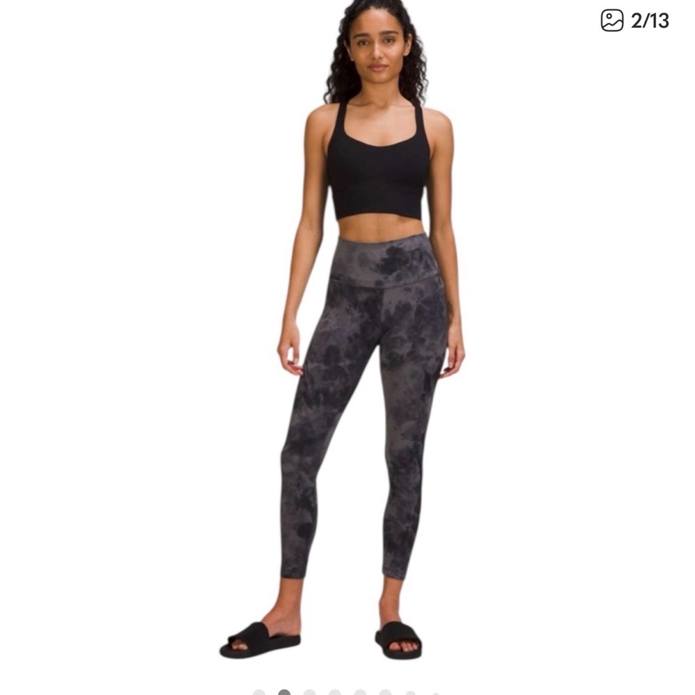 lululemon athletica Black & Charcoal Tie-Dye High-Rise Leggings